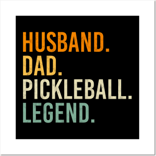 Pickleball Player Funny Husband Dad Legend Vintage Father's Day Posters and Art